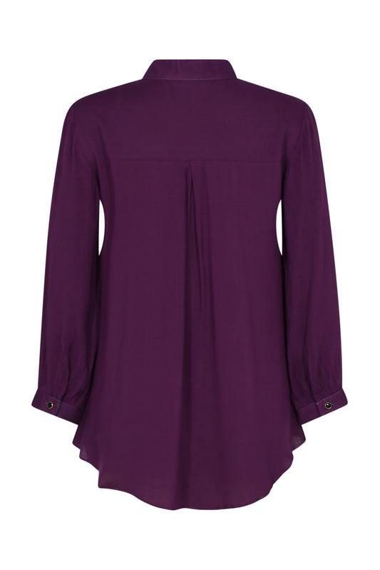 DELPHINE TOP | AUBERGINE RAYON