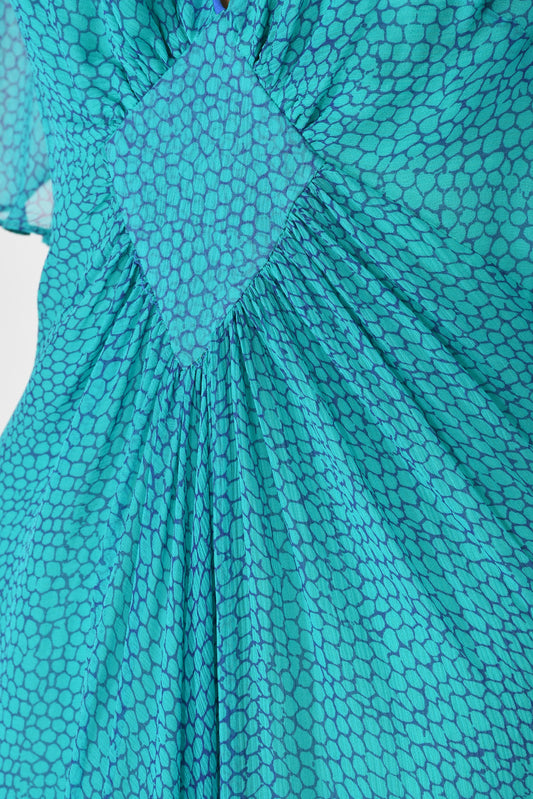 JESSIE DRESS | TEAL ORGANIC PRINT