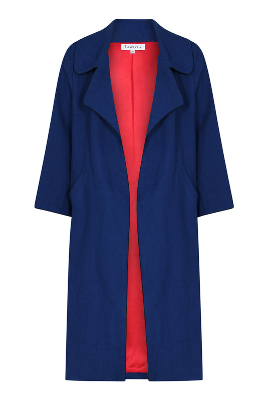 WOOLHAMPTON COAT | BLUE LINEN