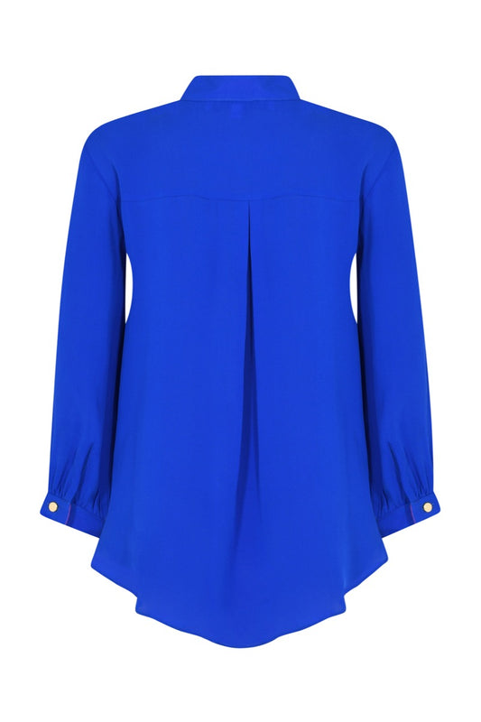 DELPHINE TOP | BRIGHT BLUE SILK GEORGETTE