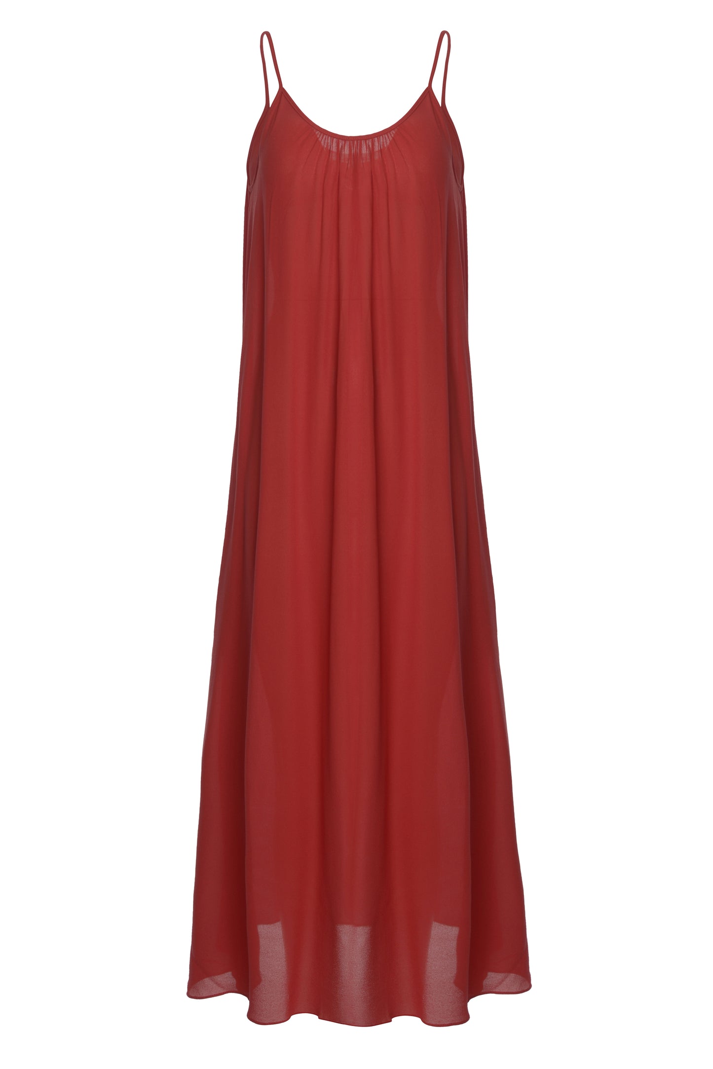 MAXI AIMIE DRESS | RED SILK GEORGETTE