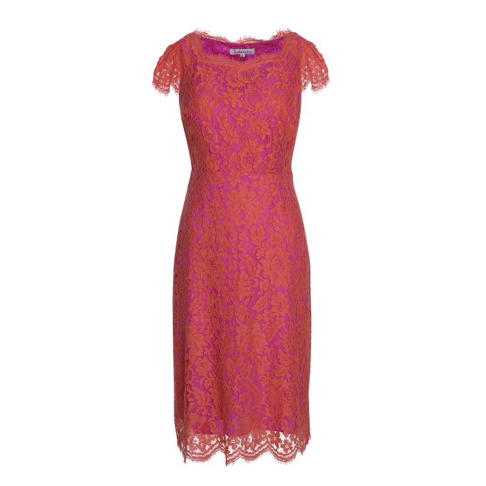 BEATIL DRESS SS | ORANGE LACE