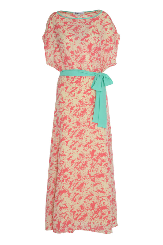 MIDI COSROB DRESS | FLOWER SPLAT PRINT