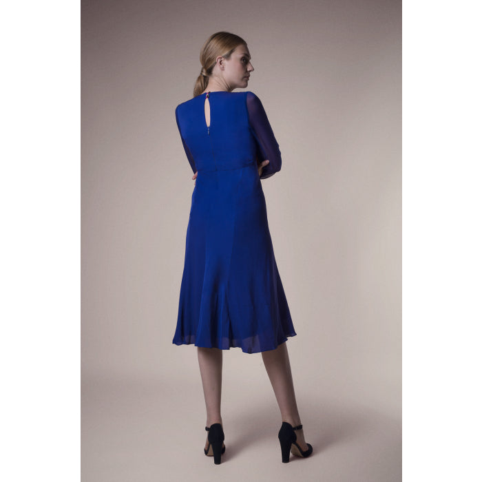 JESSIE DRESS | INDIGO SILK GEORGETTE
