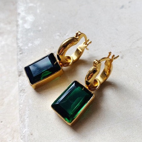 EMERALD DROP HOOPS