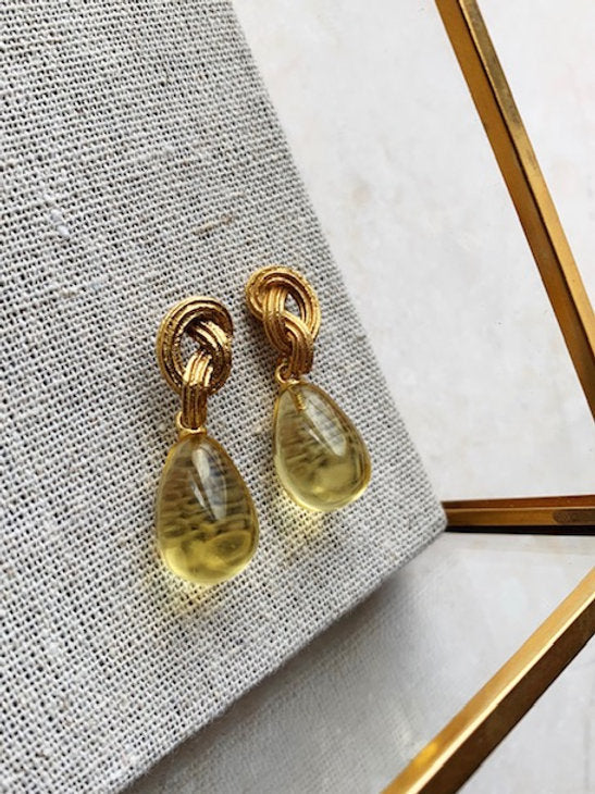 GOLD KNOT AND DROP EARRINGS