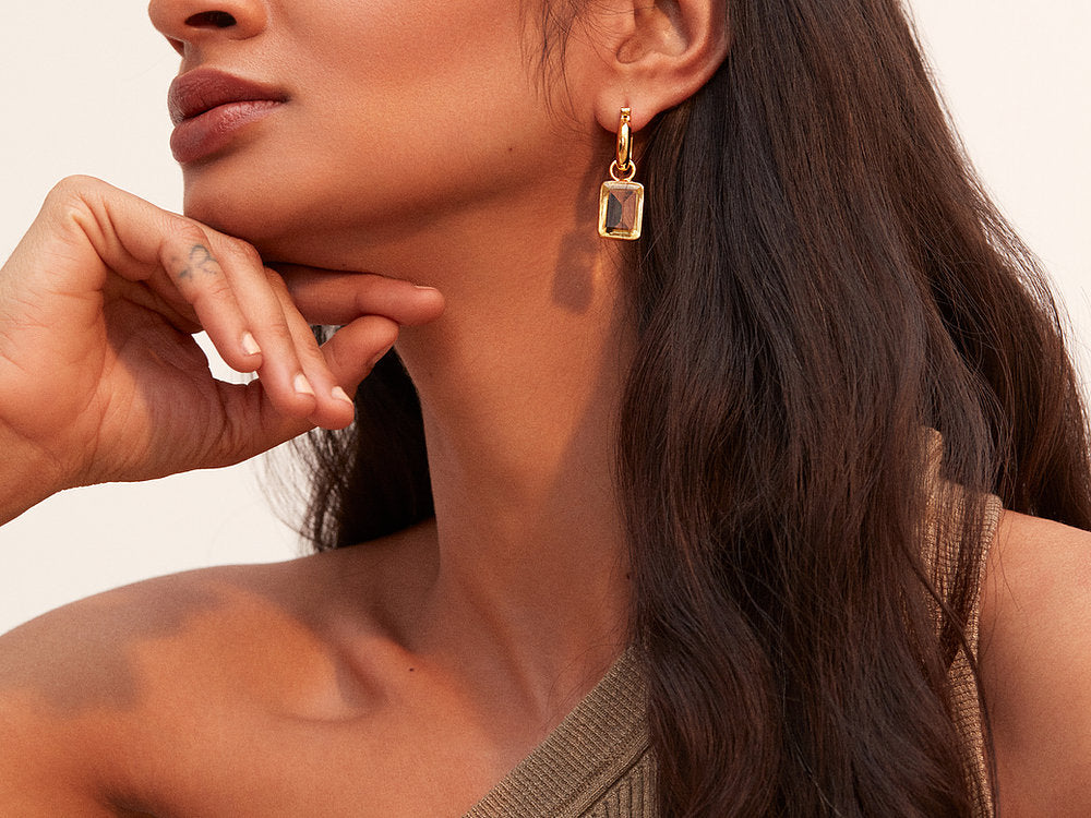 EMERALD DROP HOOPS