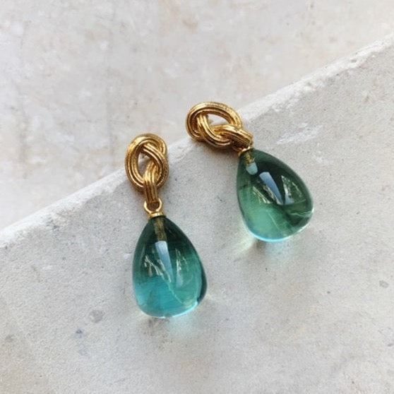 GOLD KNOT AND DROP EARRINGS