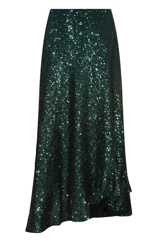 CHICA SKIRT | GREEN SEQUINS