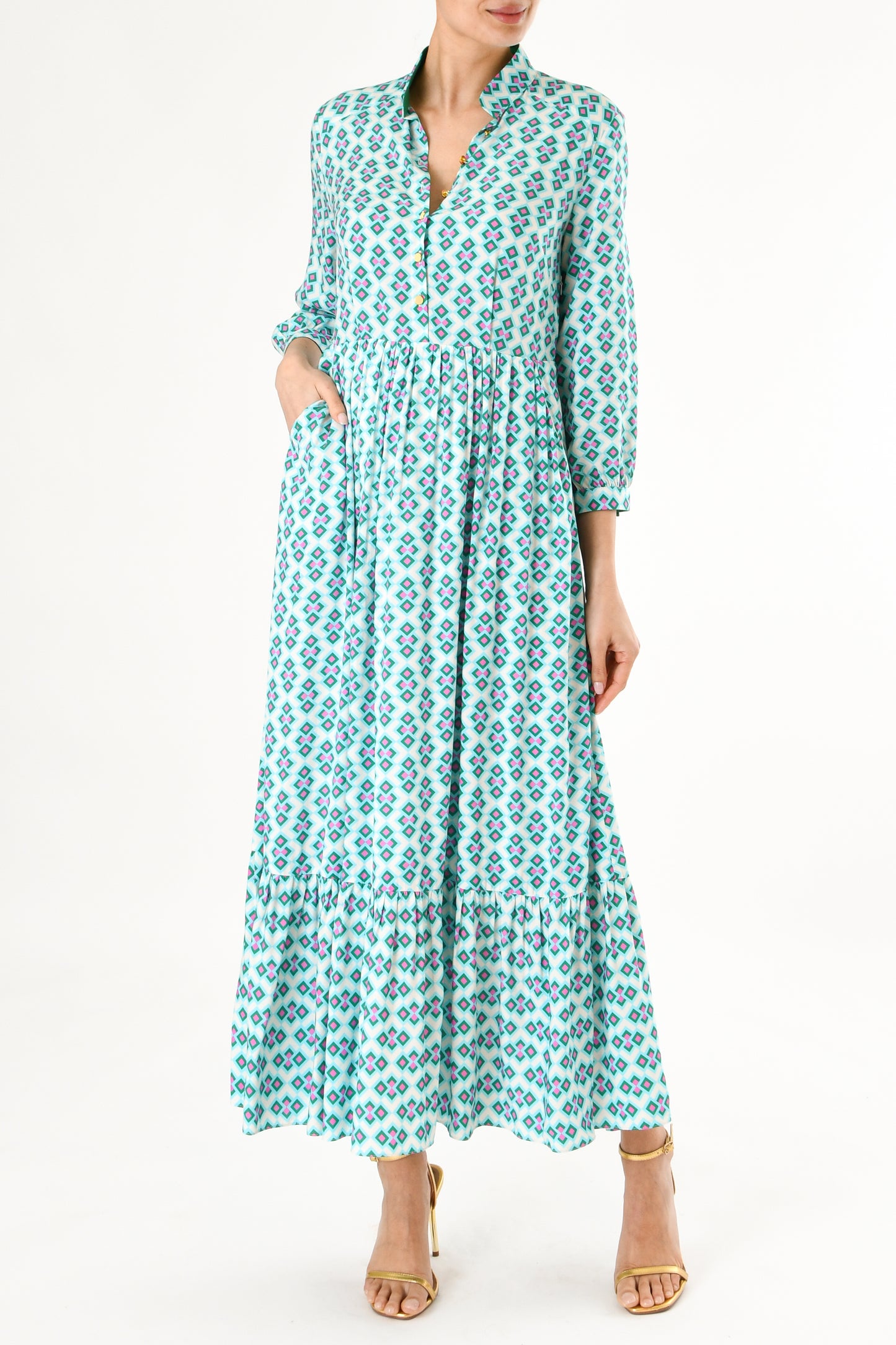 LONGER ANASTASIA DRESS | CRAZY PAV PRINT