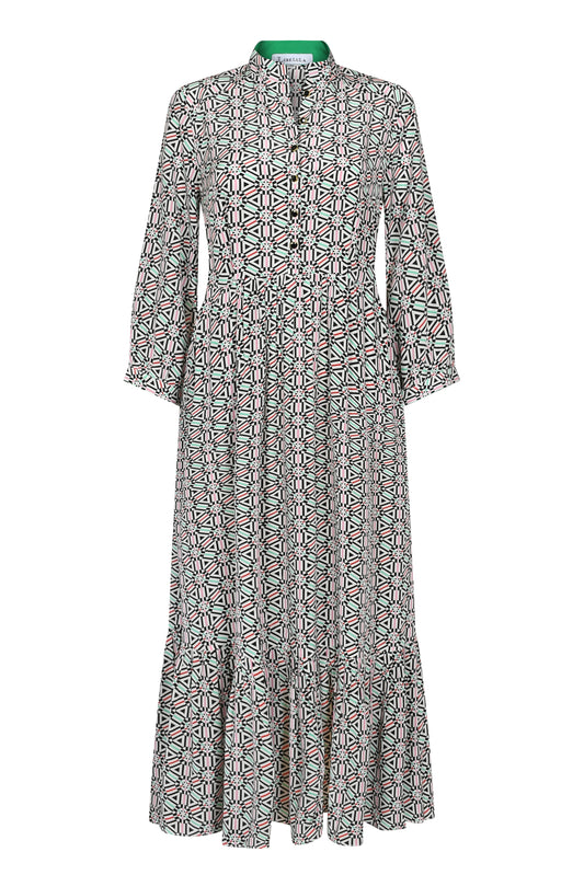 LONGER ANASTASIA DRESS | COGILE PRINTED SILK CREPE