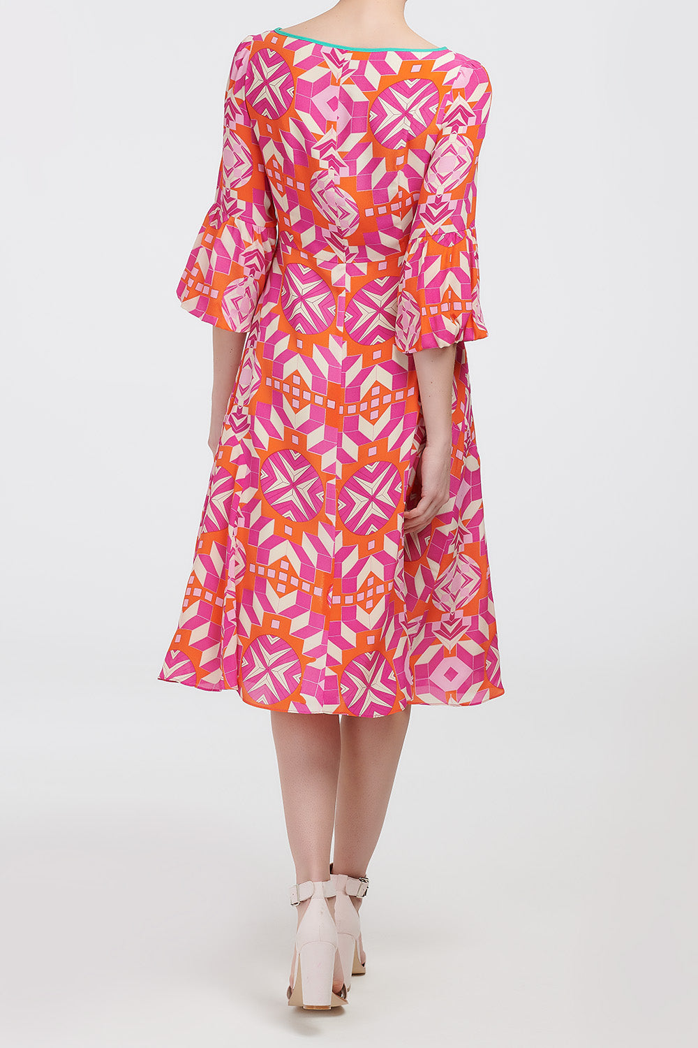 BEAROB DRESS | PINK GEOMETRIC PRINT