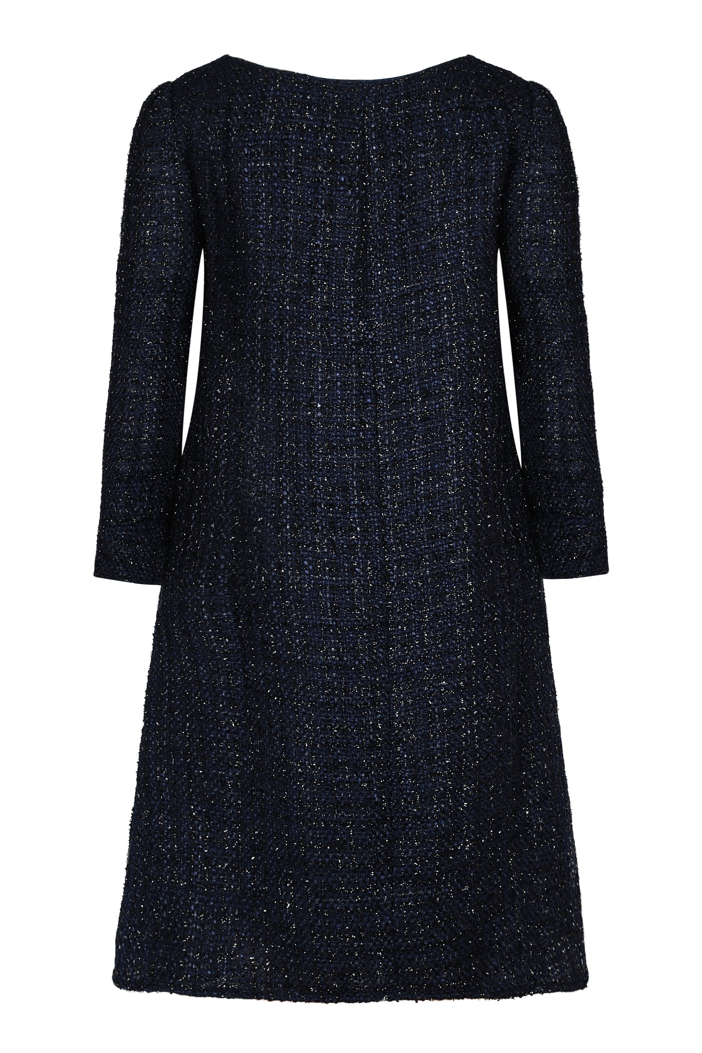 CAROLINE SHIFT DRESS | NAVY SPARKLE BOUCLE