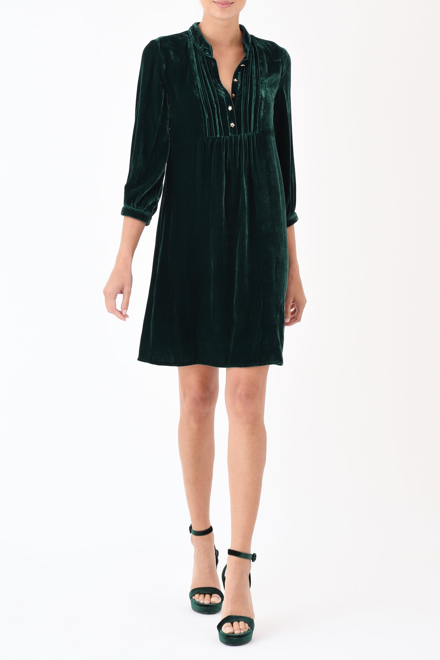 CHLOE DRESS | GREEN VELVET