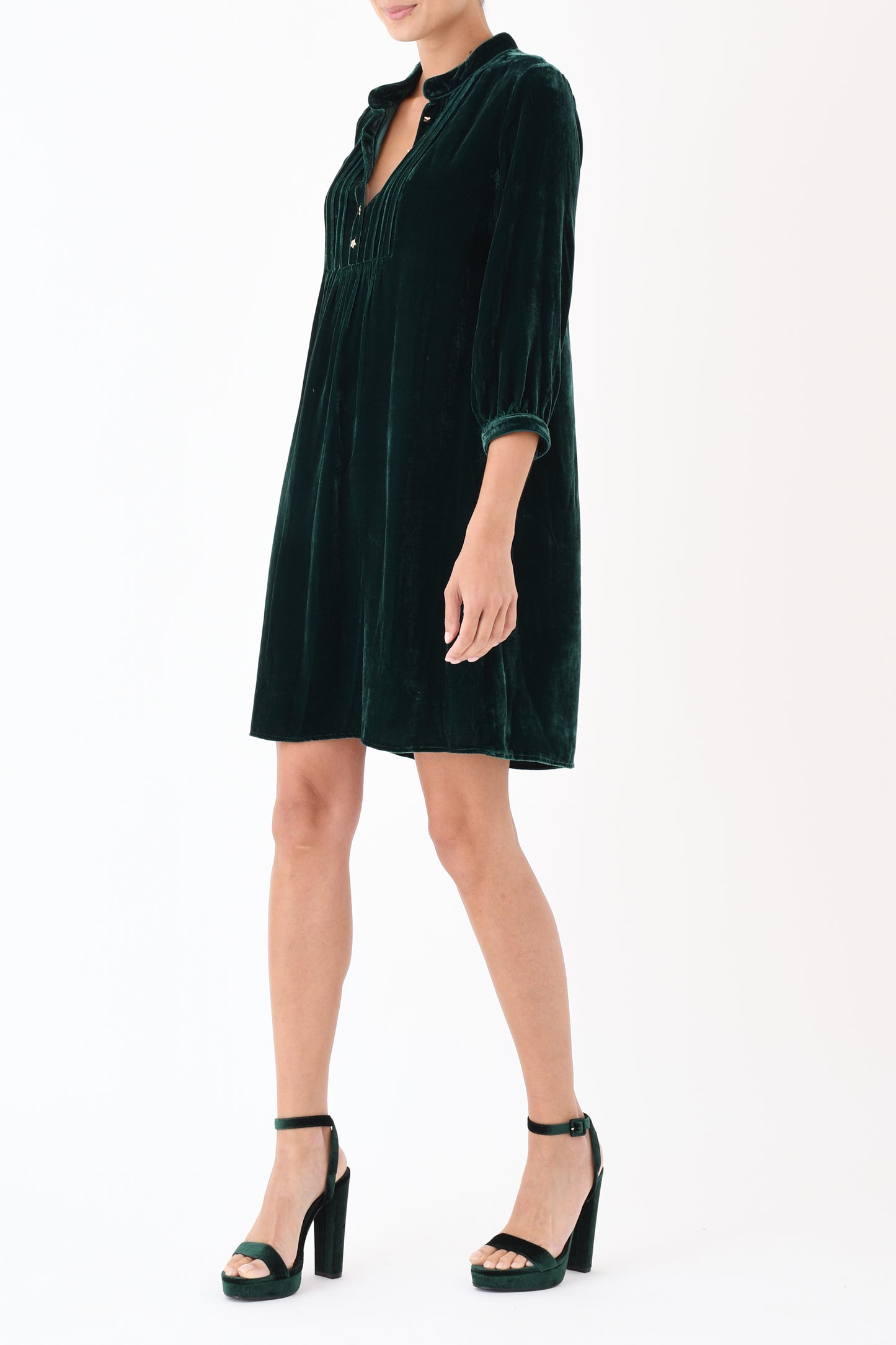 CHLOE DRESS | GREEN VELVET