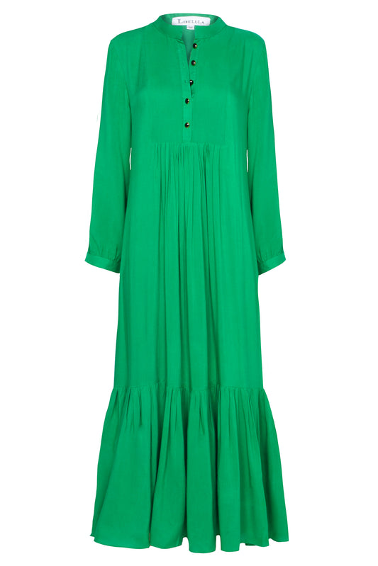 CLAUDE DRESS | BRIGHT GREEN RAYON