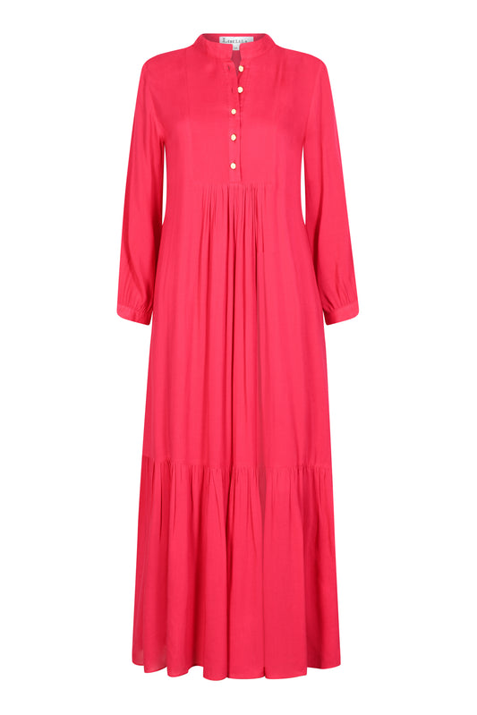 CLAUDE DRESS | HOT PINK RAYON