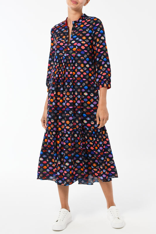LONGER CLAUDE DRESS | LIPS PRINT