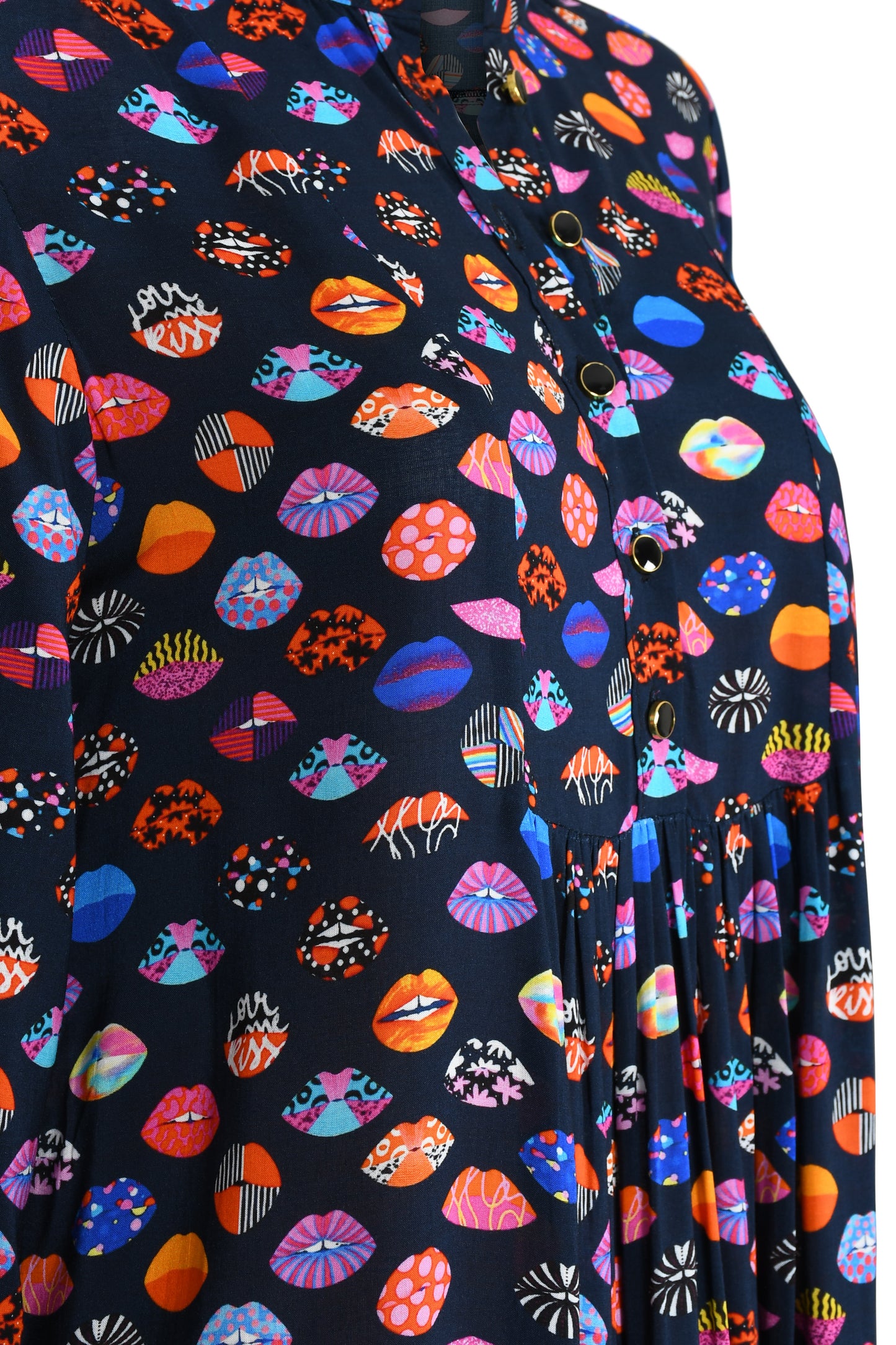 LONGER CLAUDE DRESS | LIPS PRINT