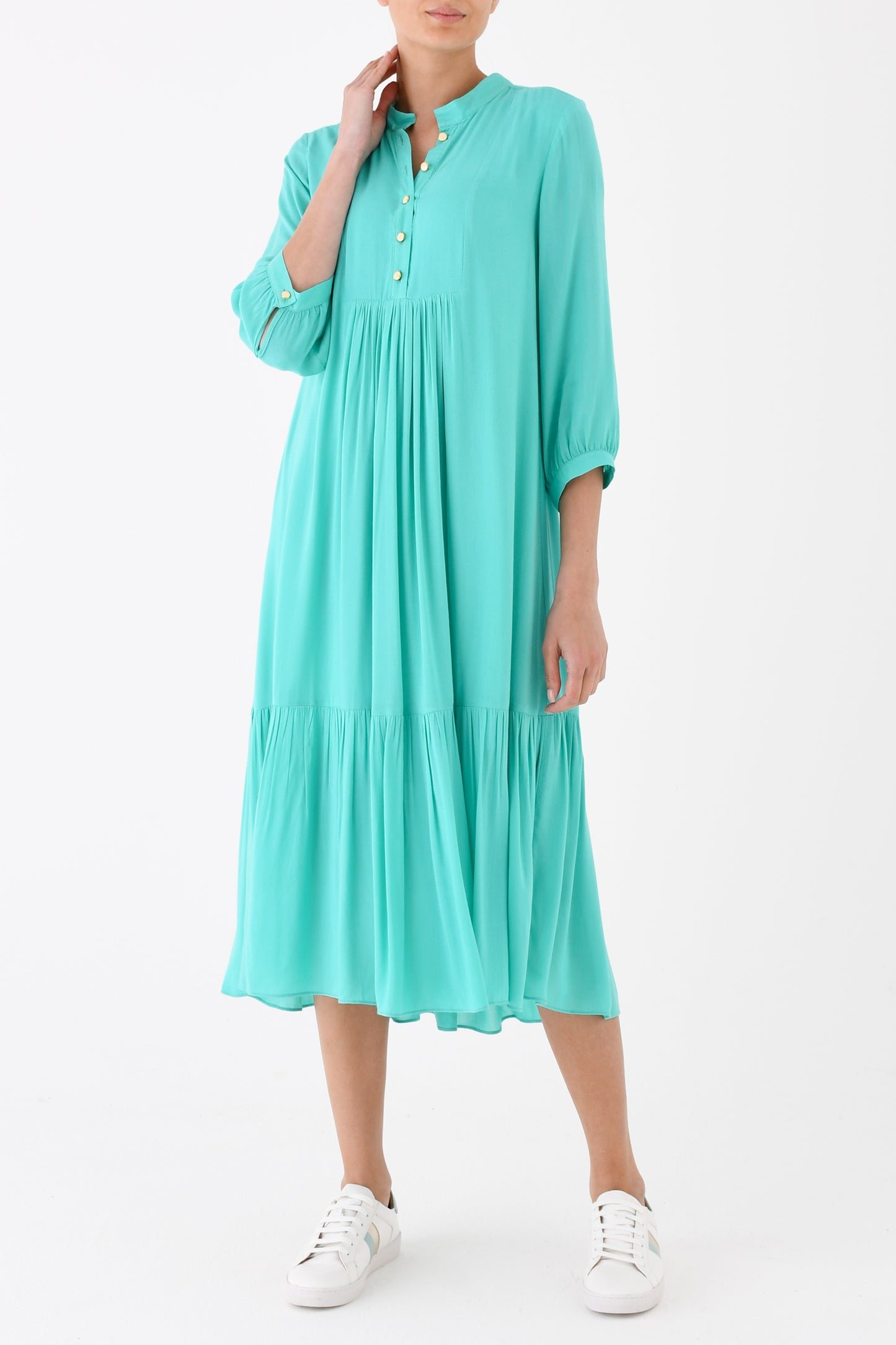 CLAUDE DRESS | TURQUOISE RAYON