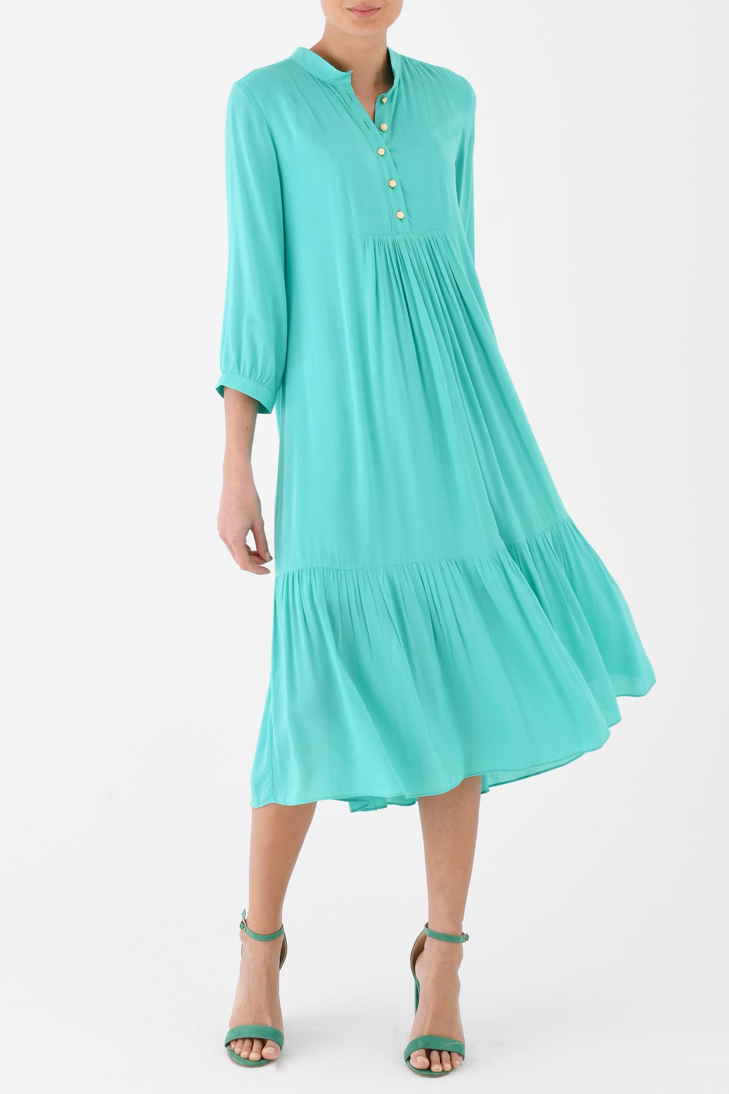 CLAUDE DRESS | TURQUOISE RAYON