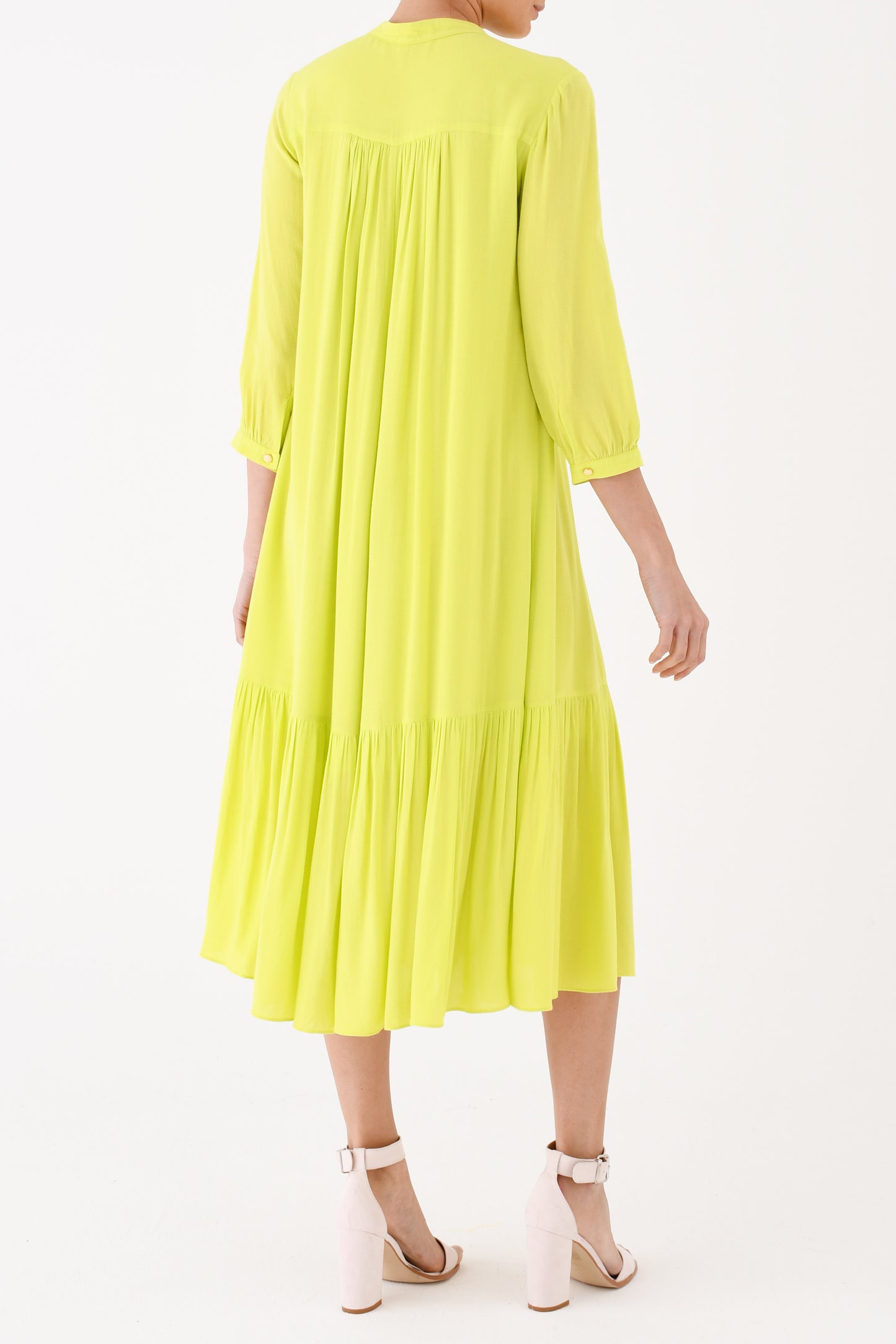 CLAUDE DRESS | LIME RAYON