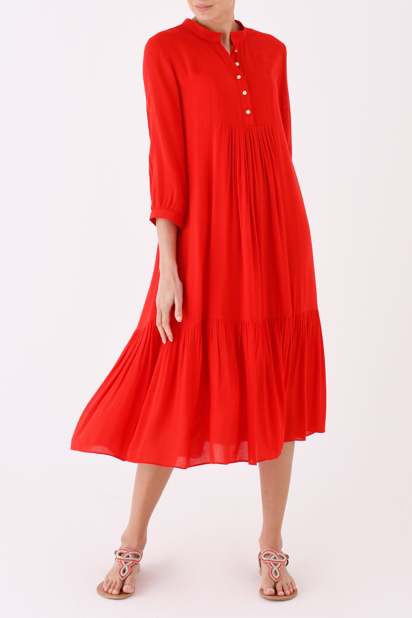 CLAUDE DRESS | RED RAYON