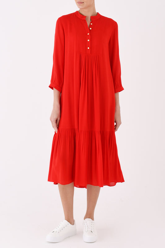 CLAUDE DRESS | RED RAYON