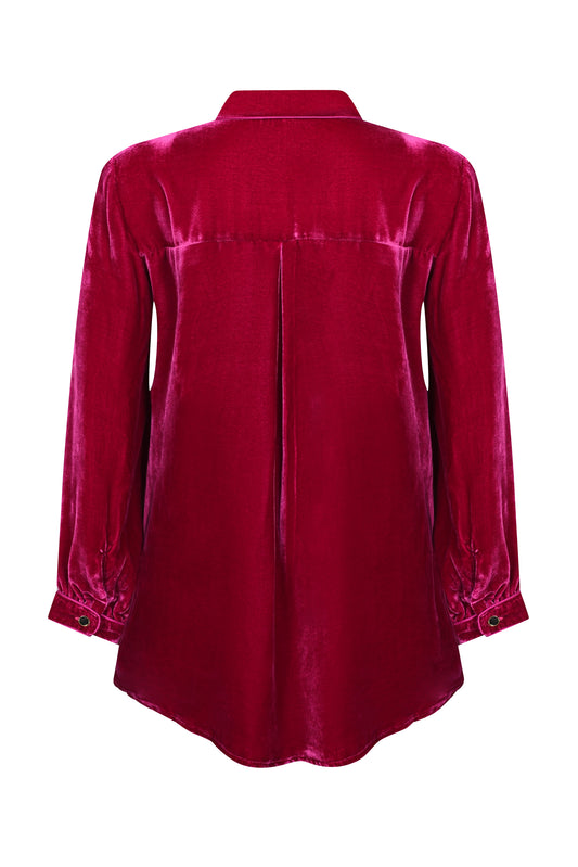DELPHINE TOP | PINK VELVET