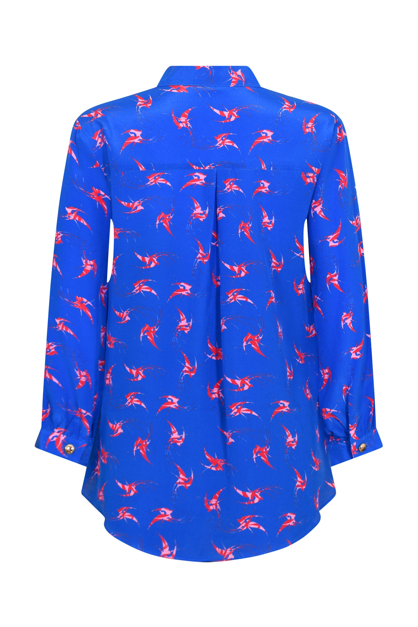 DELPHINE TOP | BLUE LOVEBIRDS PRINT