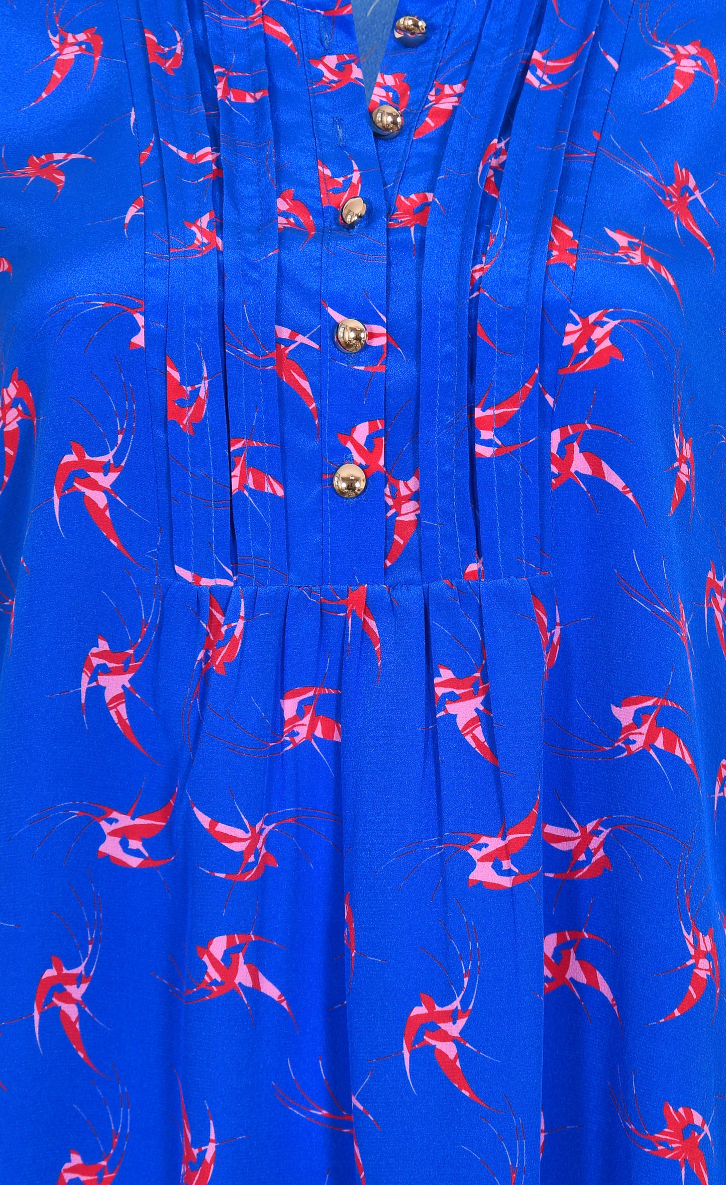DELPHINE TOP | BLUE LOVEBIRDS PRINT
