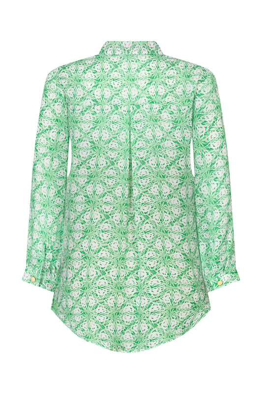 DELPHINE TOP | GREEN STARTRACK PRINT