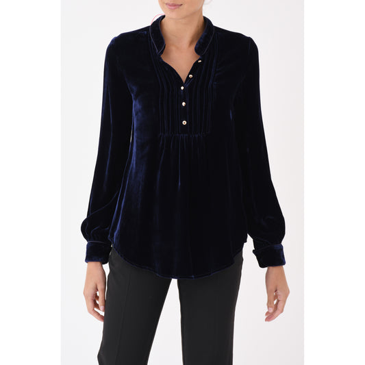 DELPHINE TOP | NAVY VELVET