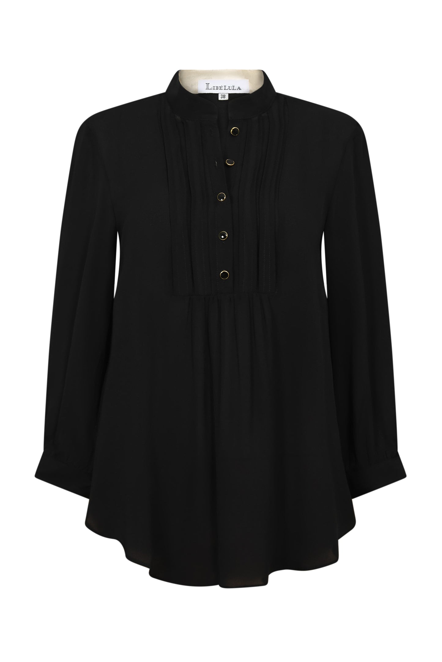 DELPHINE TOP | BLACK SILK GEORGETTE