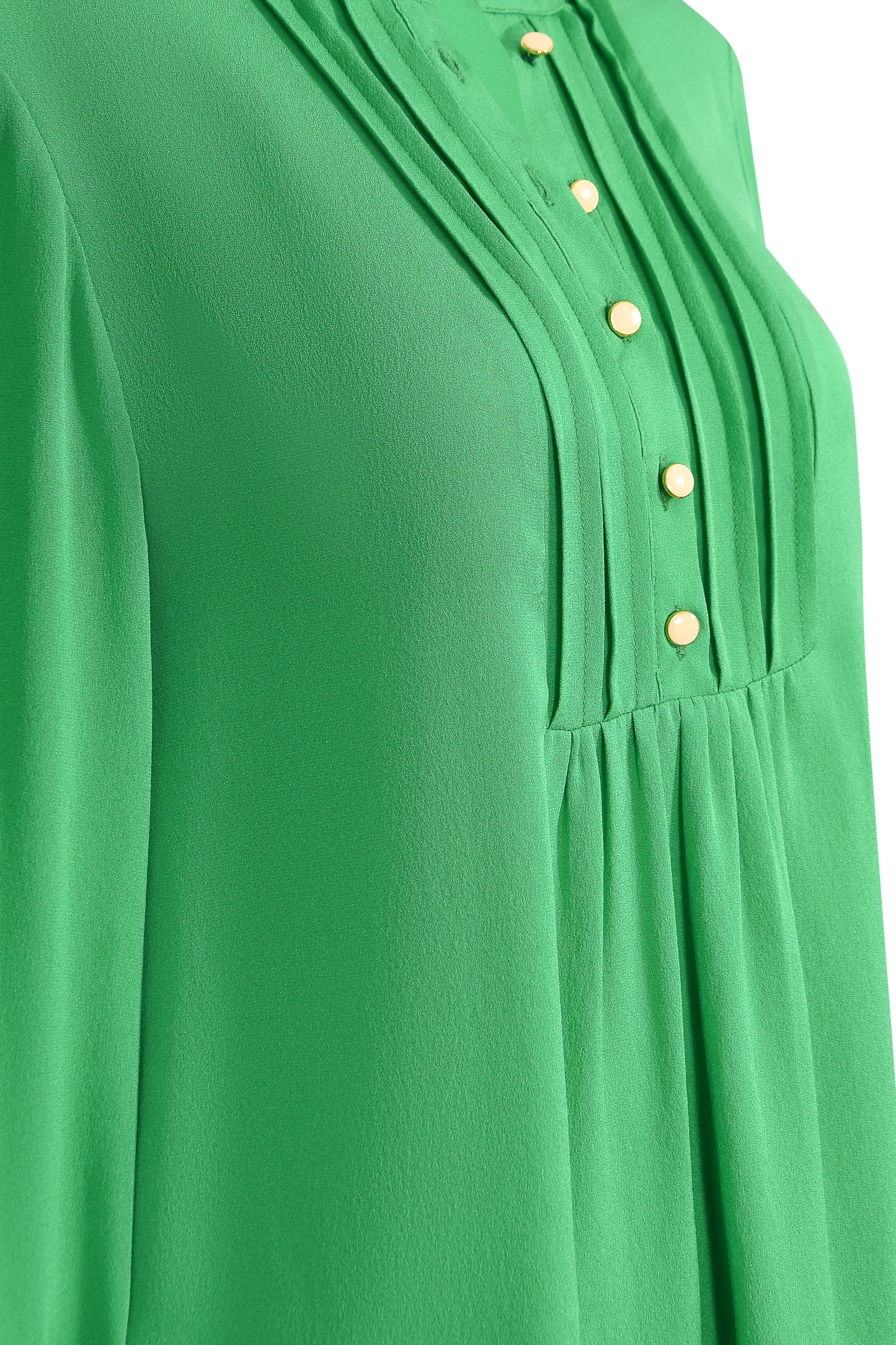 DELPHINE TOP | SPRING GREEN SILK GEORGETTE