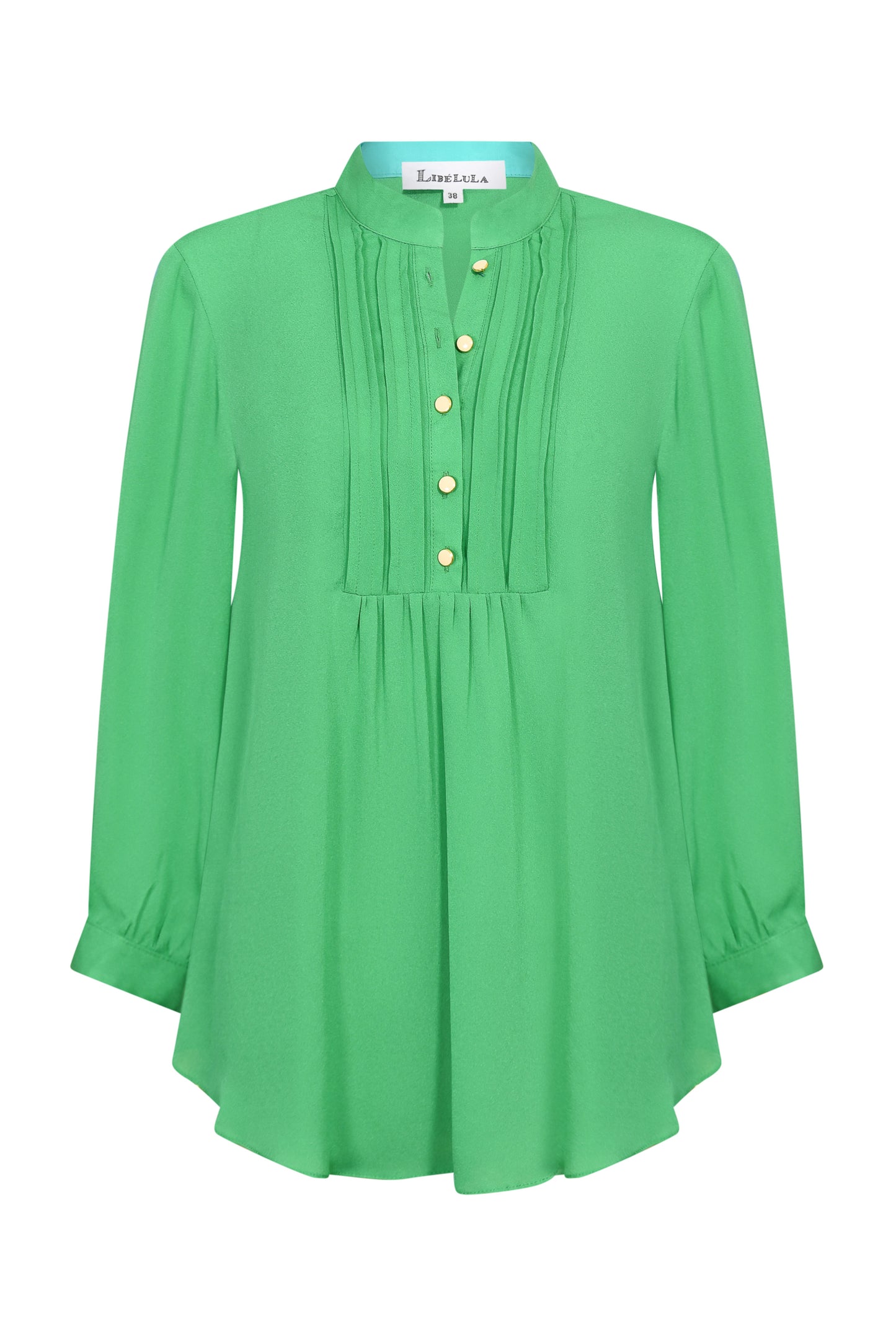 DELPHINE TOP | SPRING GREEN SILK GEORGETTE