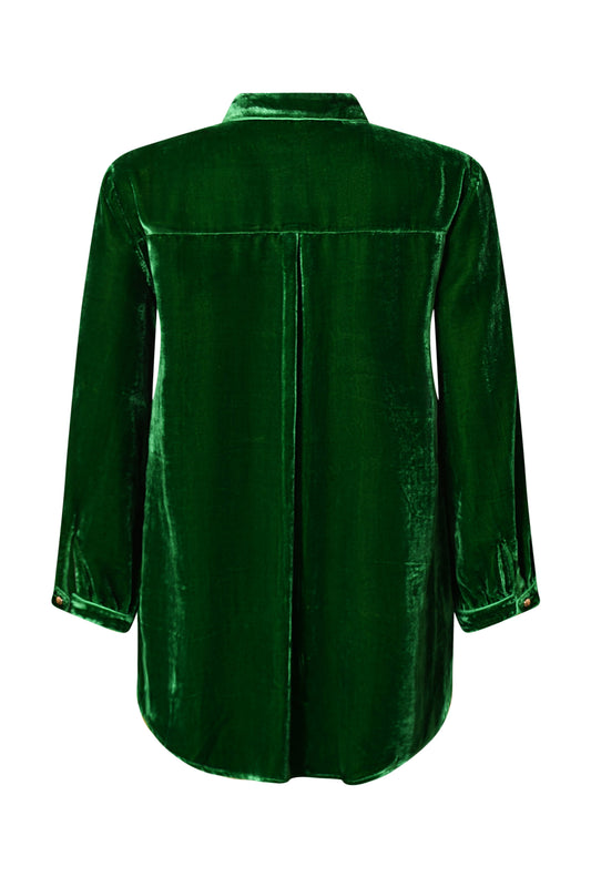 DELPHINE TOP | GREEN VELVET