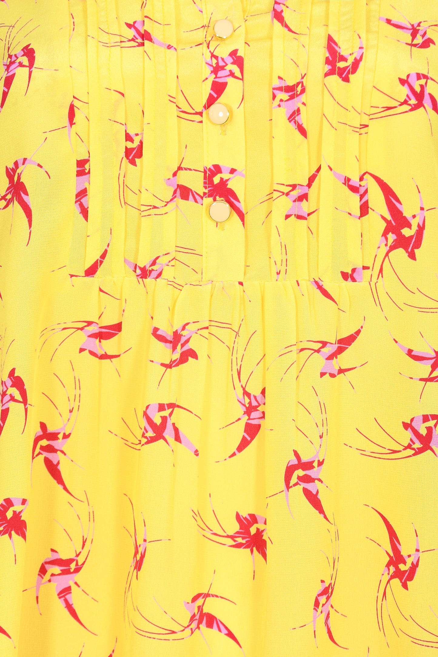 DELPHINE TOP | YELLOW LOVEBIRDS PRINT