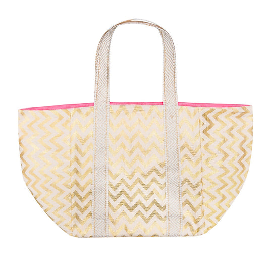 ZIG ZAG BEACH BAG - Cockatoo