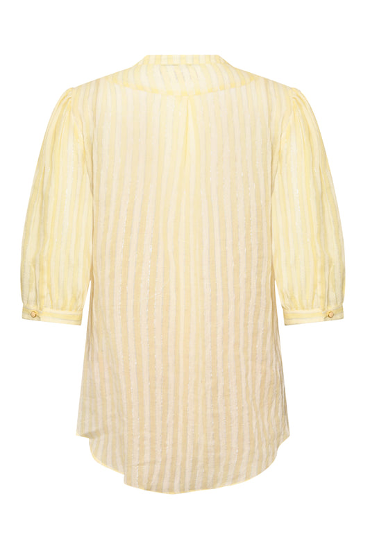 GOODIE TOP | CREAM AND YELLOW STRIPE COTTON