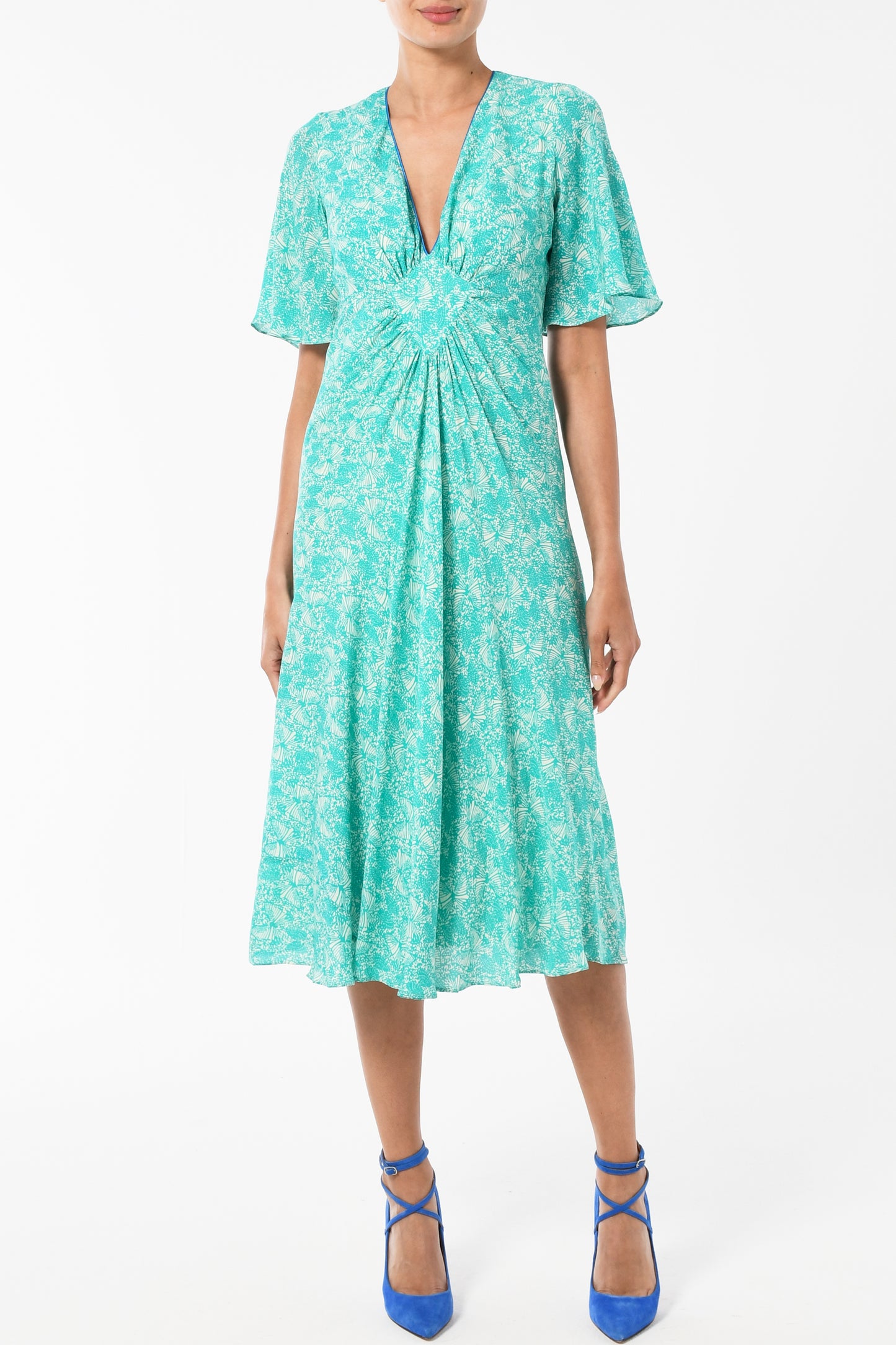 JESSIE DRESS | AQUA FLUTTER PRINT