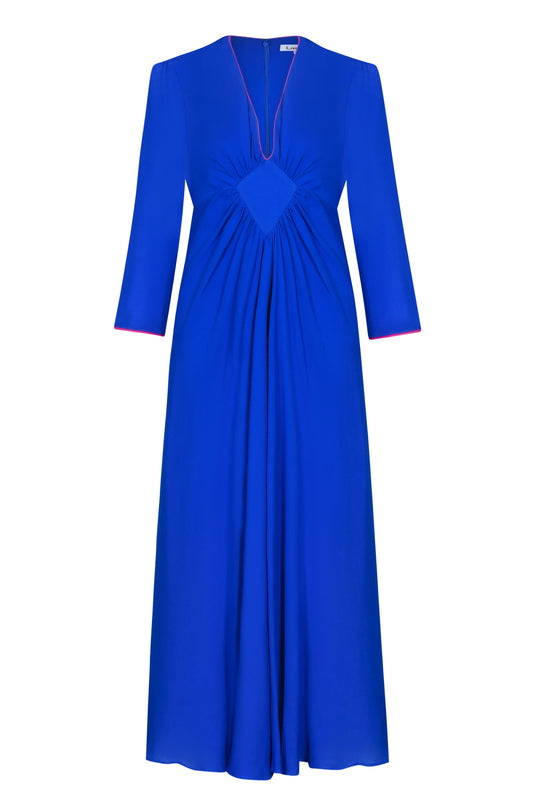 JESSIE DRESS | BRIGHT BLUE SILK GEORGETTE