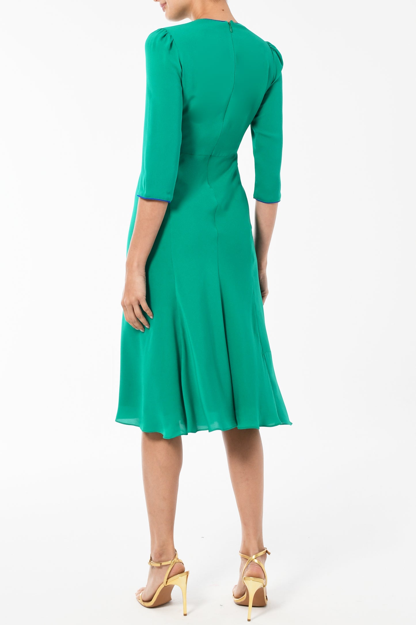 JESSIE DRESS | BRIGHT GREEN SILK GEORGETTE