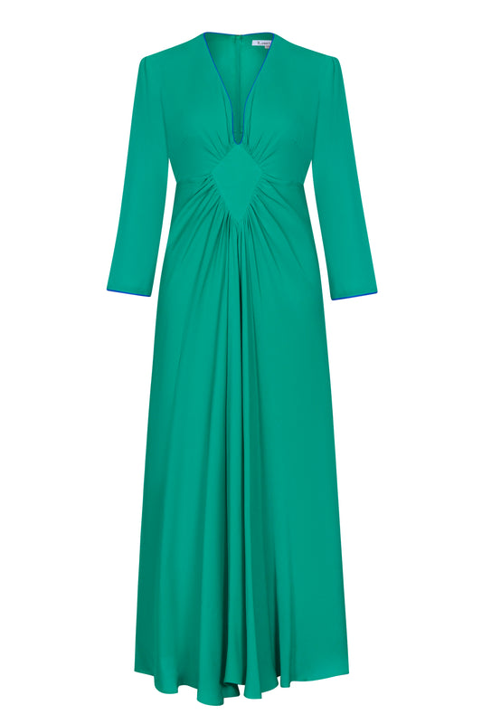 JESSIE DRESS | BRIGHT GREEN SILK GEORGETTE