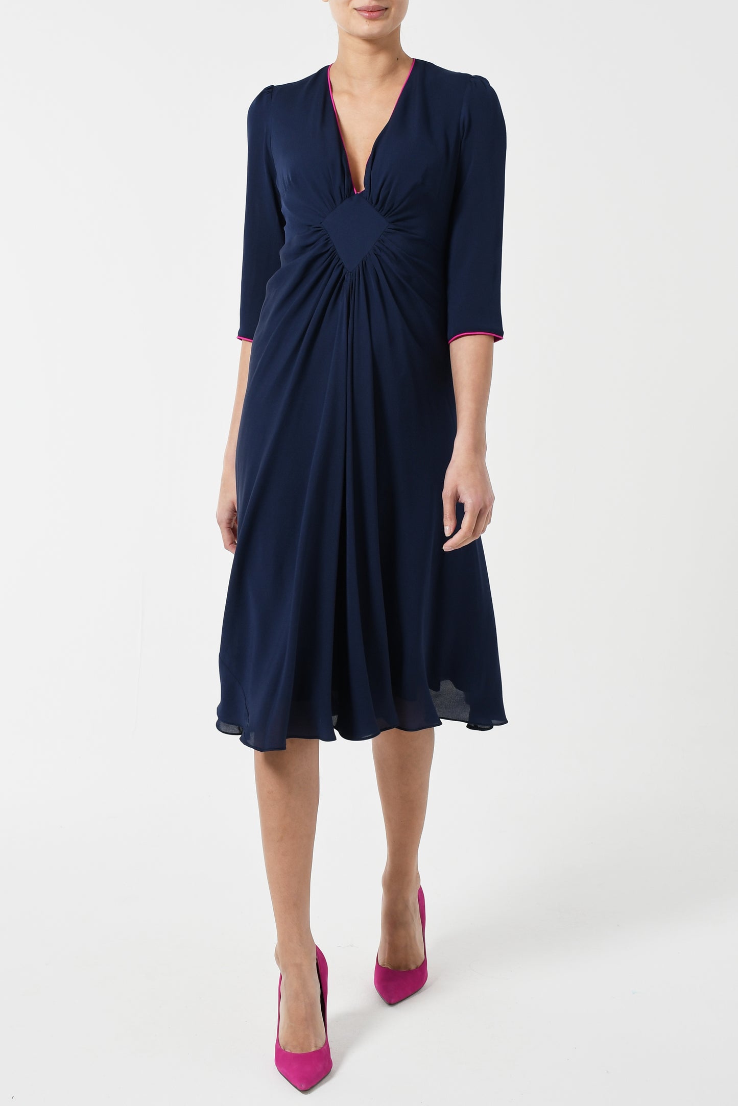 JESSIE DRESS | NAVY SILK GEORGETTE