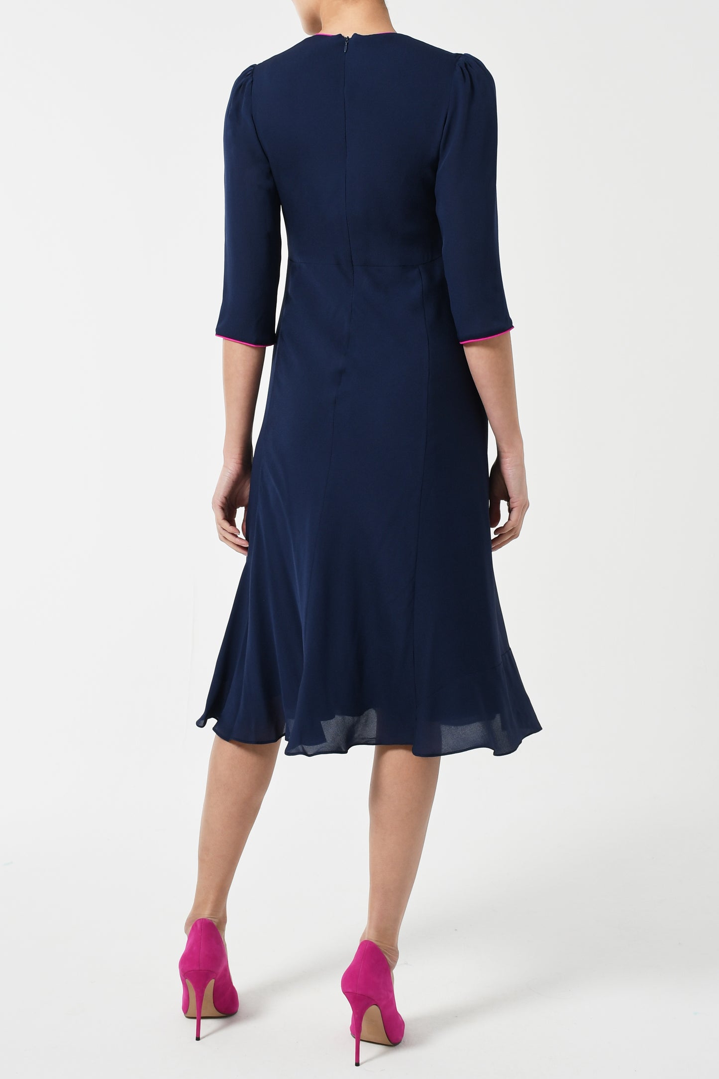 JESSIE DRESS | NAVY SILK GEORGETTE
