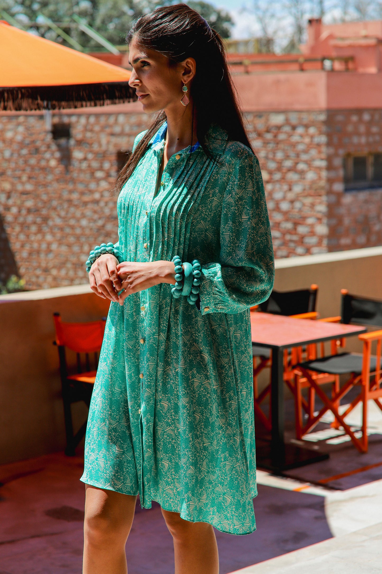 ISLA SHIRT DRESS | FLUTTER PRINT