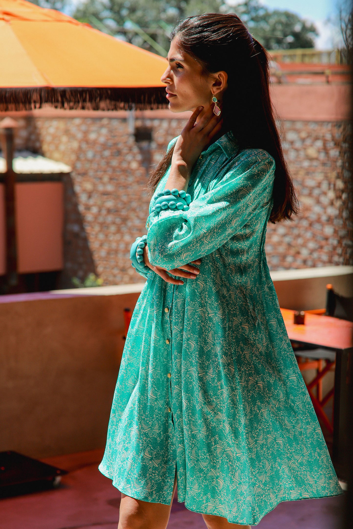 ISLA SHIRT DRESS | FLUTTER PRINT