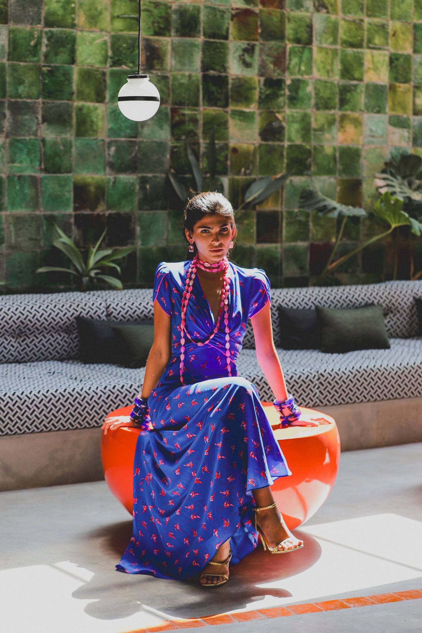 LONG MILLIE DRESS | LOVEBIRDS PRINT