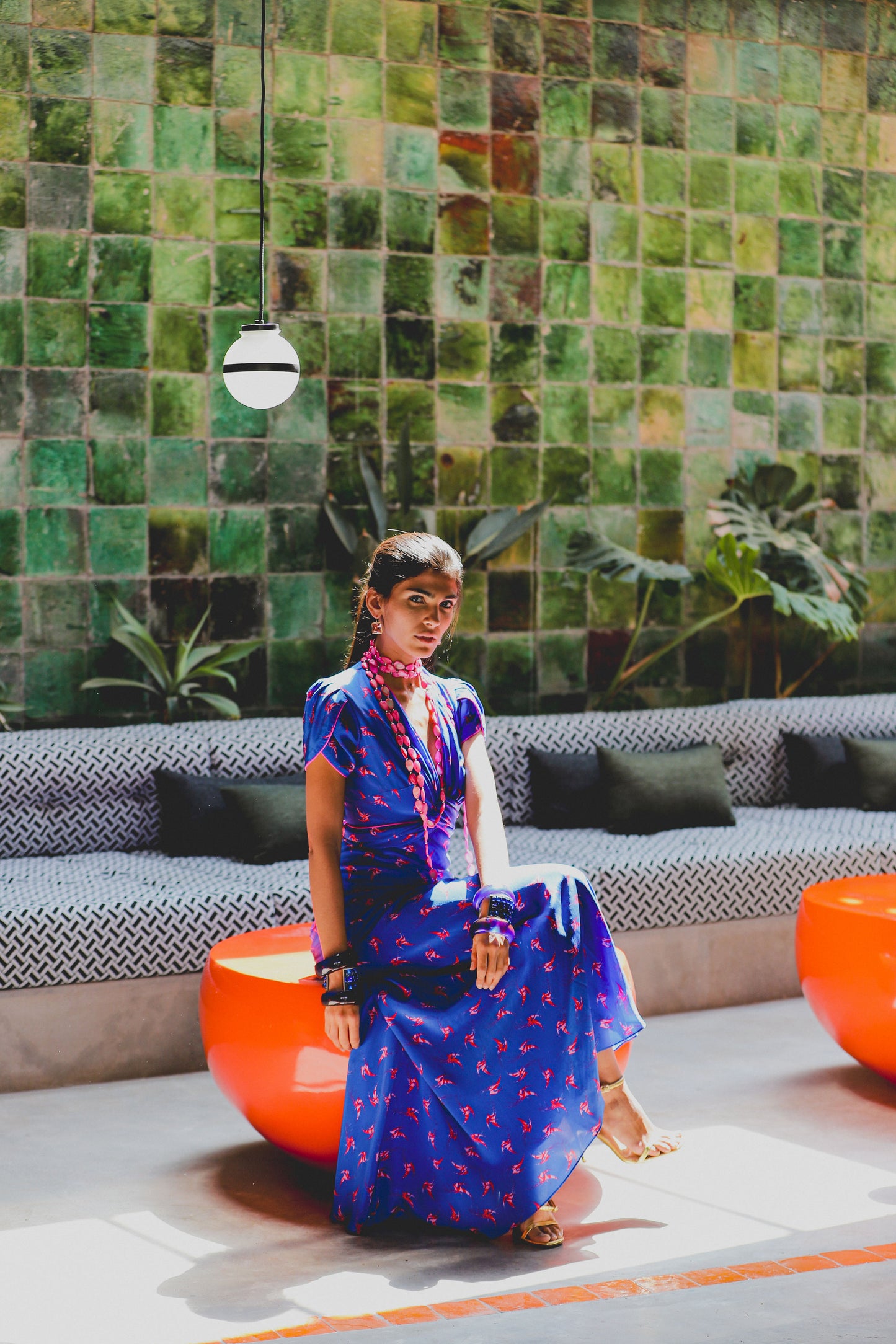 LONG MILLIE DRESS | LOVEBIRDS PRINT